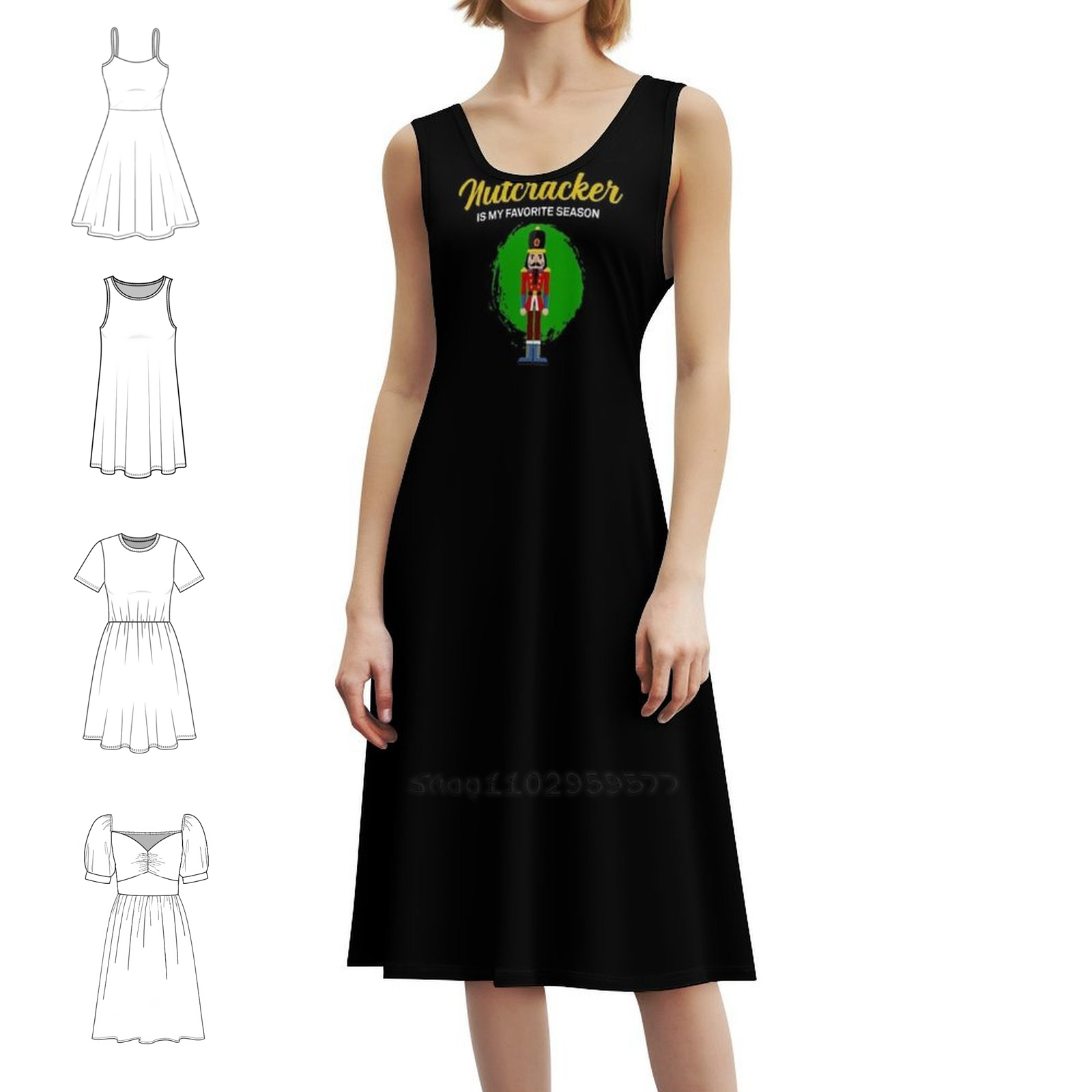 Smocked Dress Women - Abito grembiule floreale con design floreale