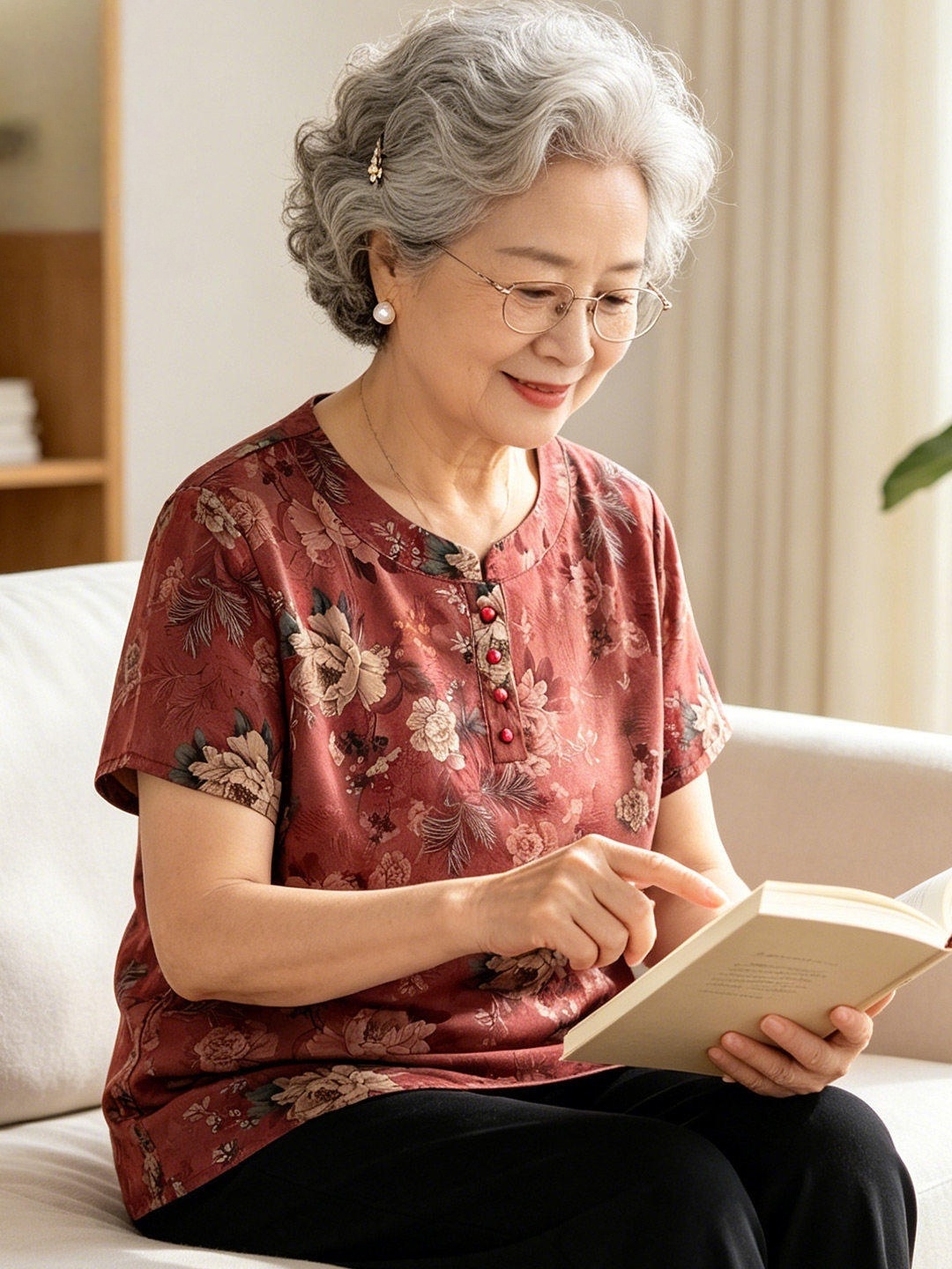 Women Fashion Over 60 - T-shirt estiva girocollo a maniche corte