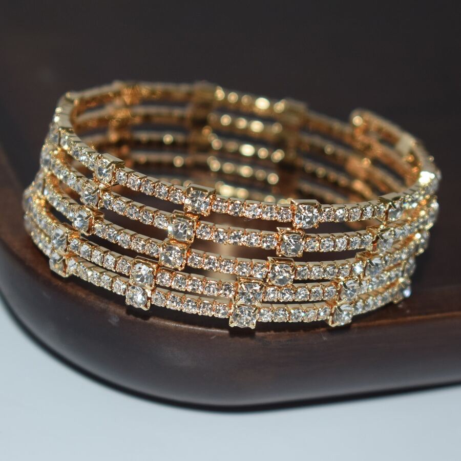 Women'S Fashion Layering - Bracciale aperto multistrato alla moda con