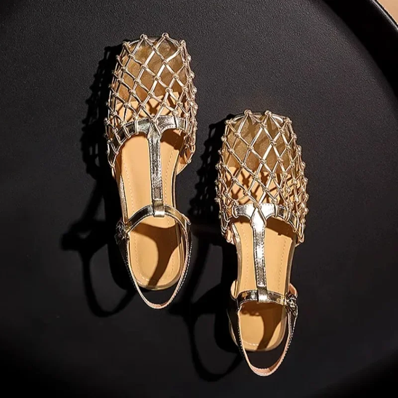 Women'S Fashion Trends Summer 2025 - Sandali Donna in Rete Intrecciata con