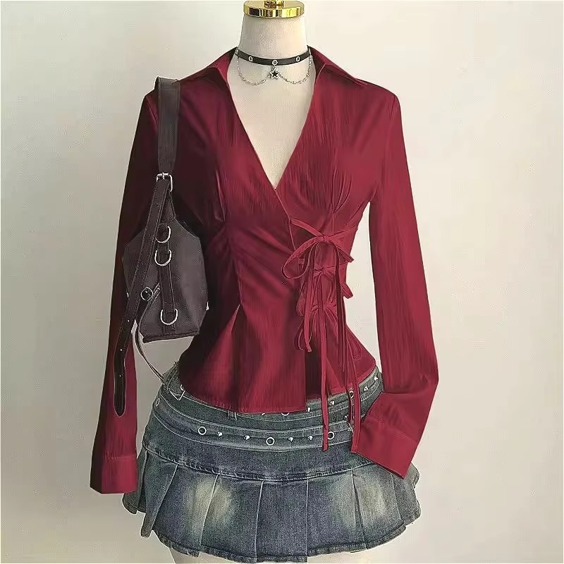 Women'S Y2K Fashion Aesthetic - Camicette alla Moda a Maniche Lunghe,