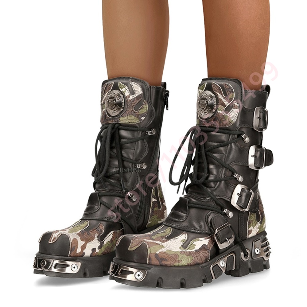 Women Fashion Trend 2025 - Stivali da moto con fibbia per