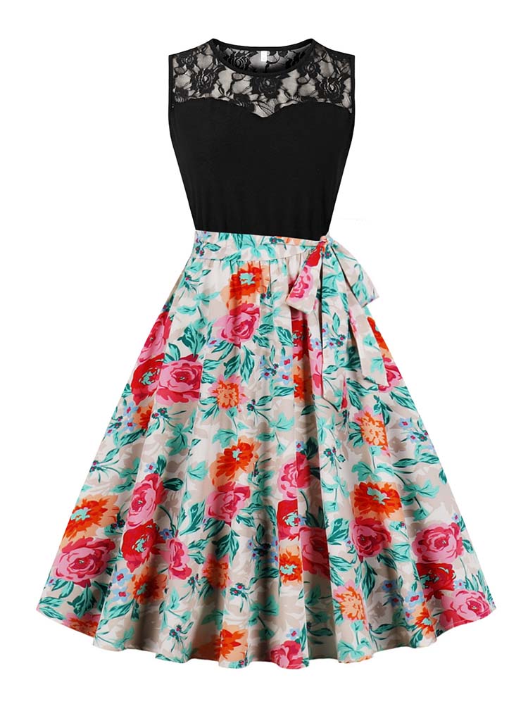 Women'S Fashion In The 50S - Abito longuette plissettato senza maniche elegante
