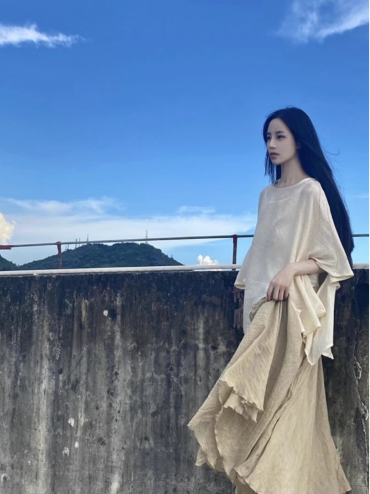 Asymmetric Top Women - Set gonna stile zen buddista cinese