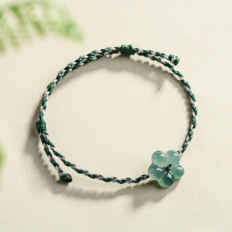 Women'S Fashion - Bracciale con fiore in giadeite birmana,