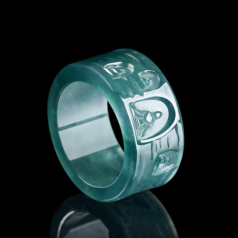 Women'S Fashion - Anello Buddha in Giadeite Naturale Birmana,