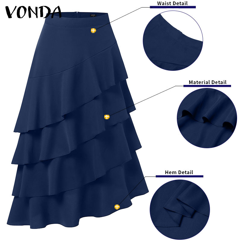 VONDA Plus Size 5XL Gonna lung - Women'S Fashion Layering recensione e prezzo