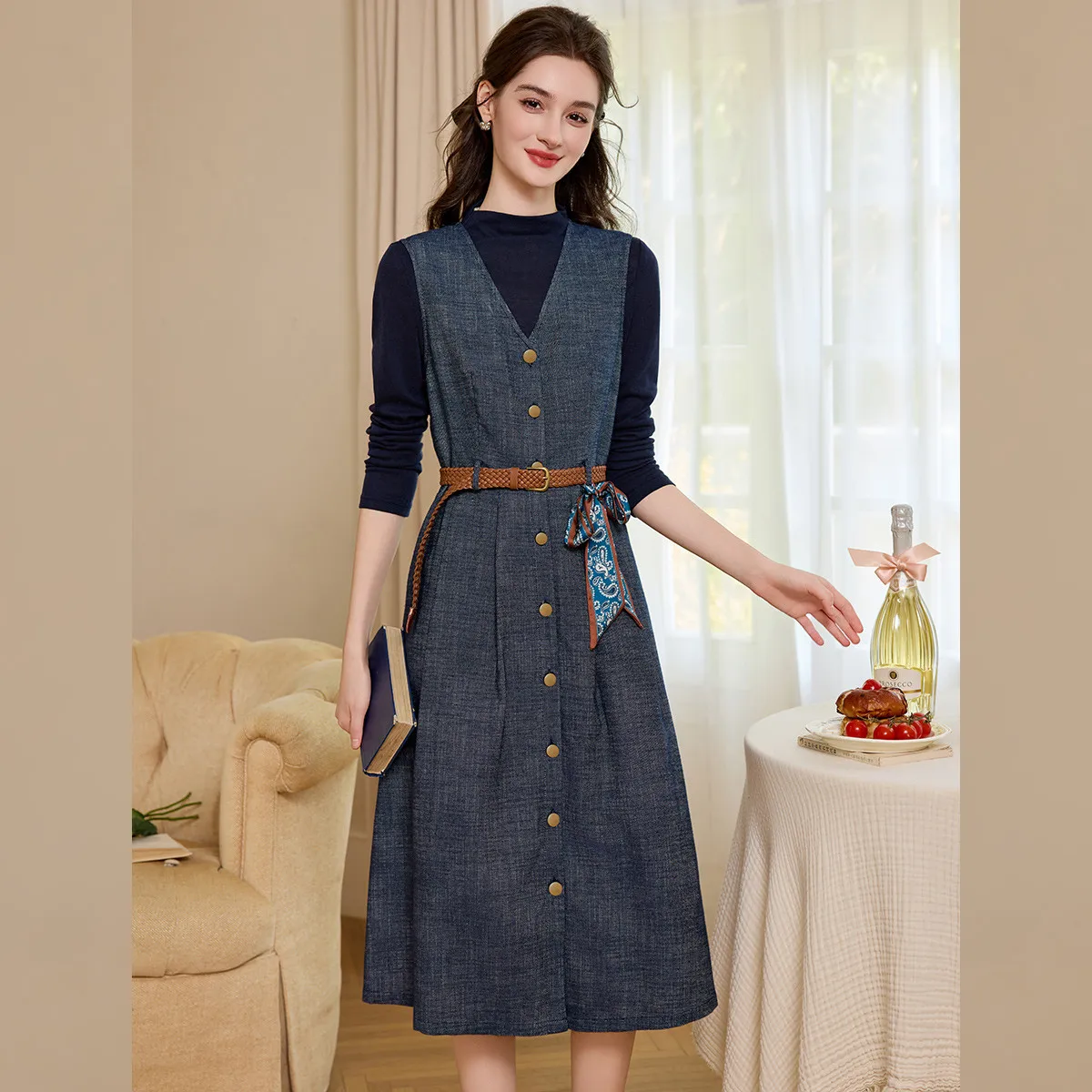 LOUISYAO Set Top a Collo Alto  - Belted Shirt Dress recensione e prezzo