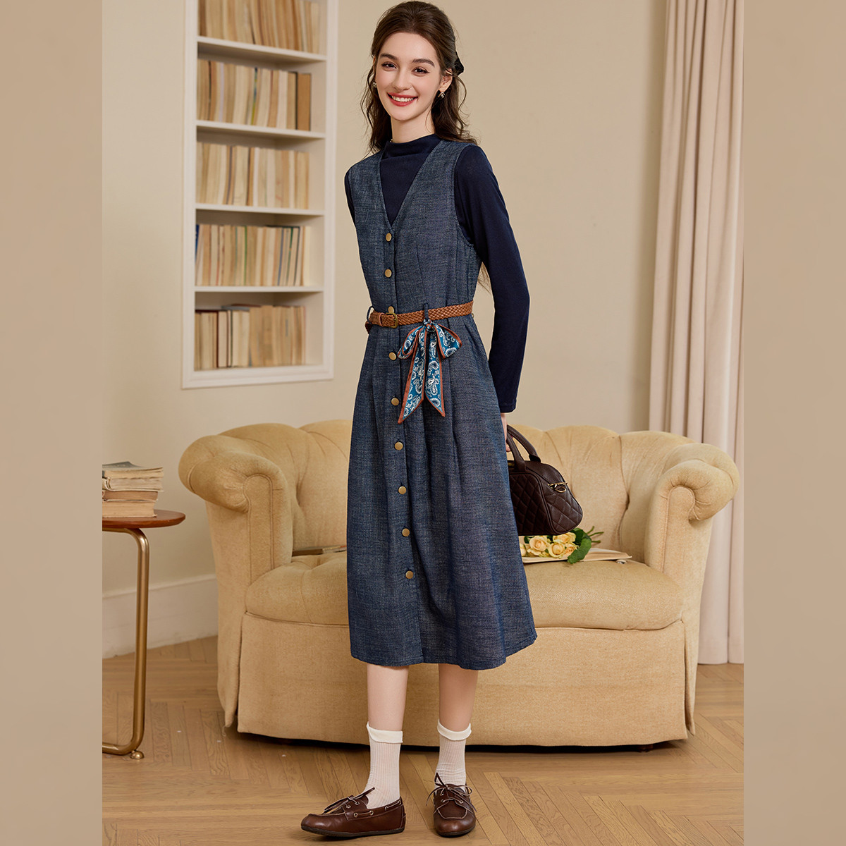LOUISYAO Set Top a Collo Alto  - Belted Shirt Dress recensione e prezzo