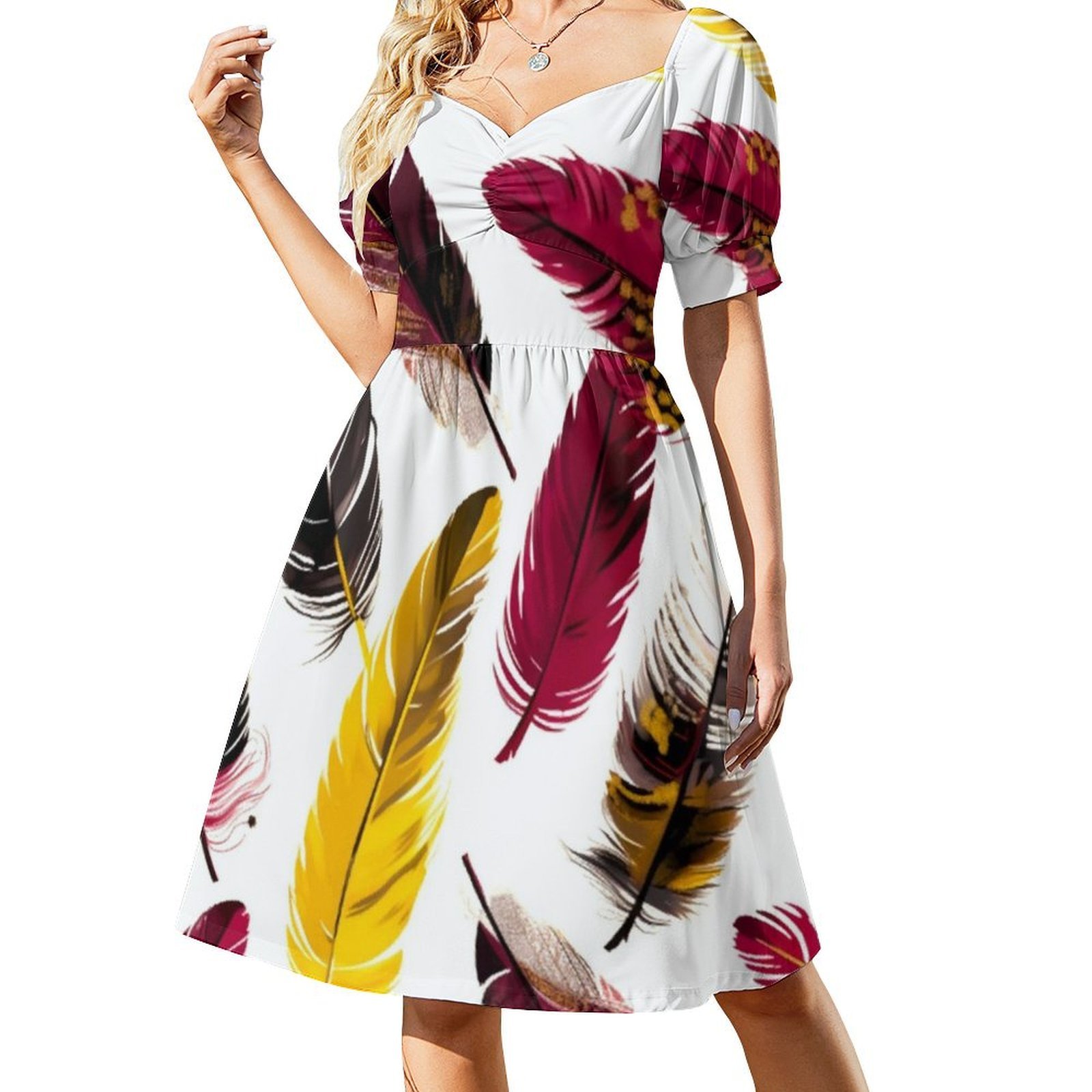 Piume-Rosa Avorio Oro Nero 3 A - Smocked Dress Women recensione e prezzo