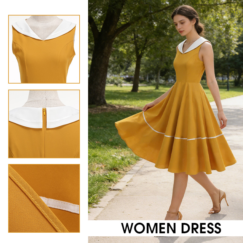 Abito Estivo Stile Retrò Navy  - Women'S Fashion In The 50S recensione e prezzo