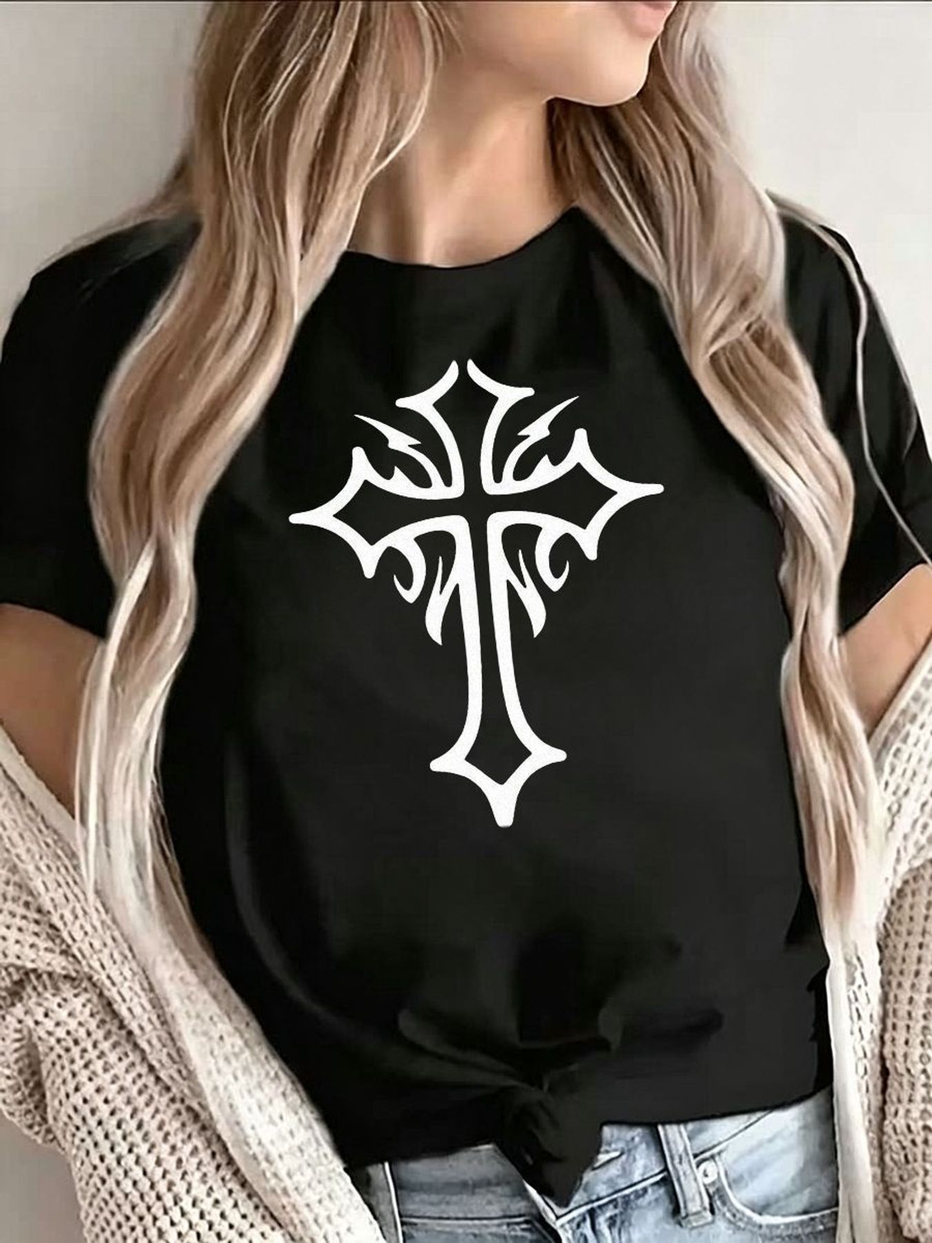 T-shirt Grafica Croce Gotica D - Women'S Y2K Fashion Aesthetic recensione e prezzo