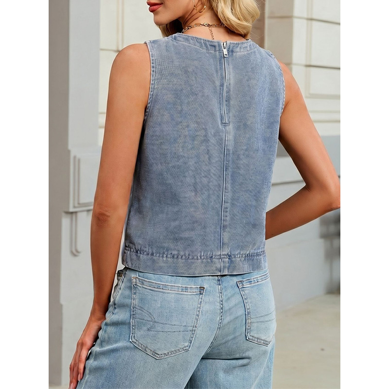 Benuynffy Gilet in denim casua - Women'S Fashion Vest Tops recensione e prezzo