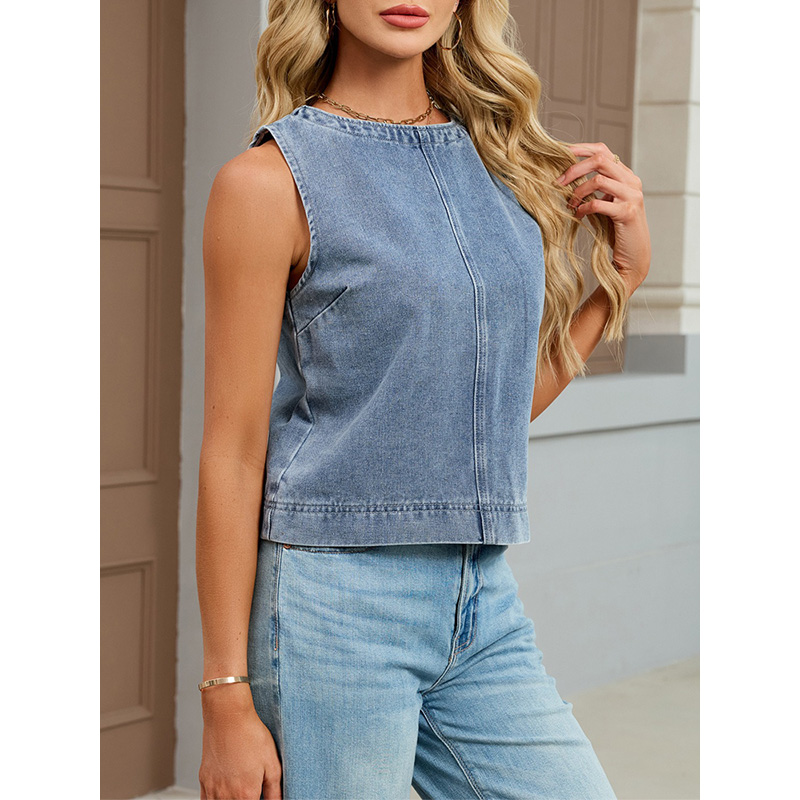 Benuynffy Gilet in denim casua - Women'S Fashion Vest Tops recensione e prezzo