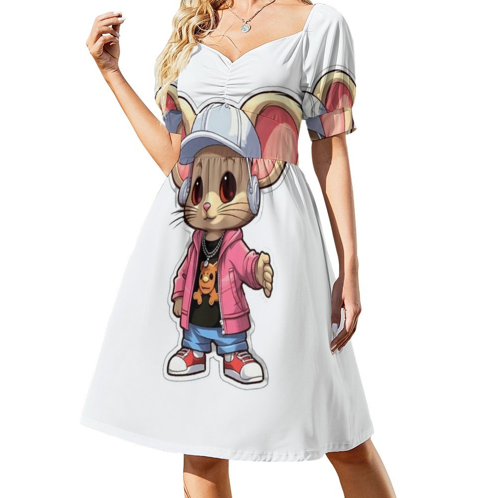 Kpop Hip Hop Mouse 3 Abito gre - Smocked Dress Women recensione e prezzo